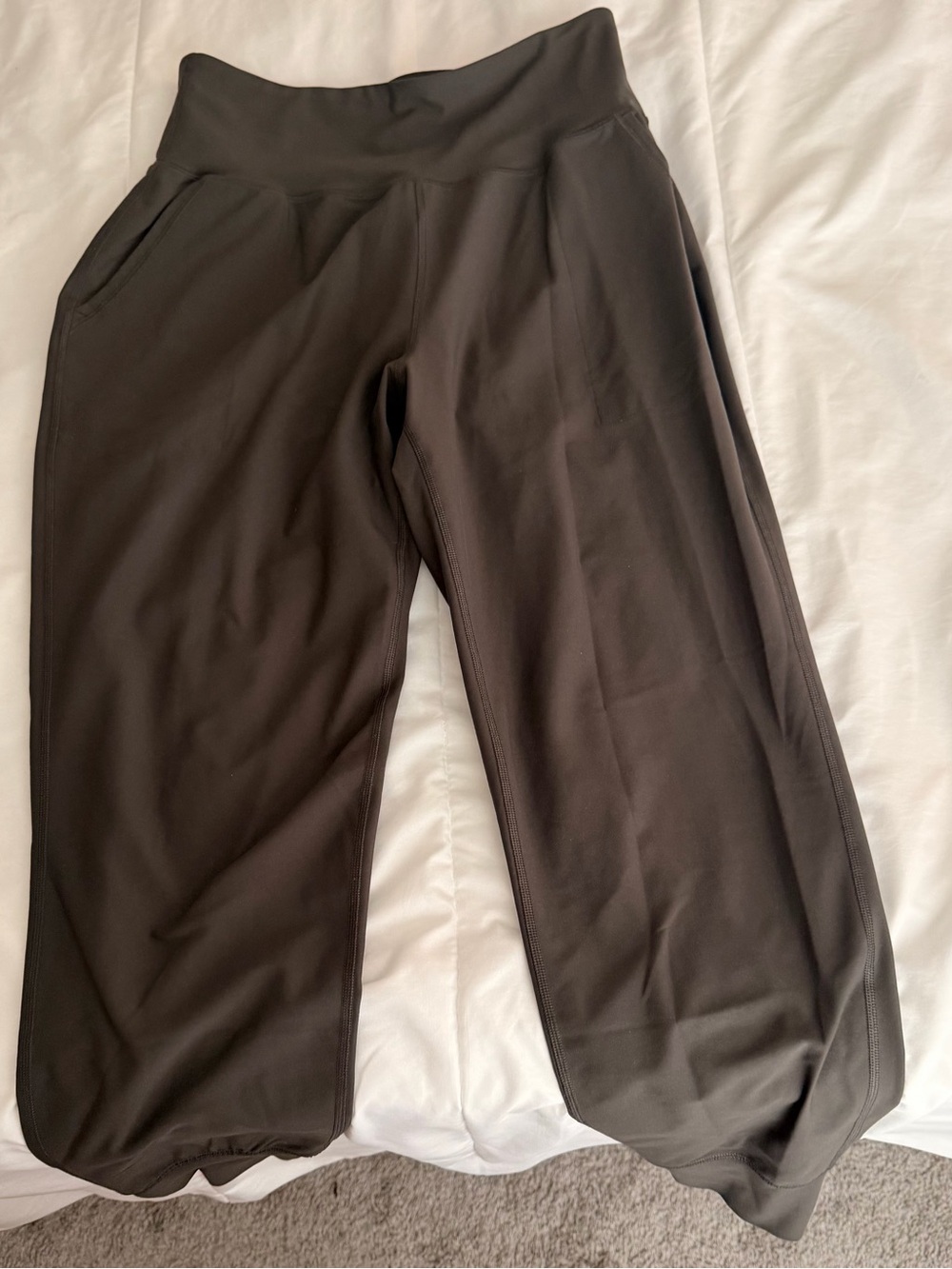 Old Navy Dark Green Wide-Waist Track Joggers